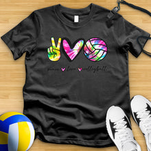 Load image into Gallery viewer, Peace Love Volleyball Tie Dye Tee
