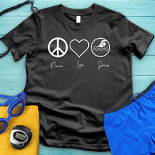 Load image into Gallery viewer, Peace Love Swim Tee
