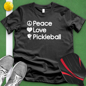 Peace Love Pickleball White Tee