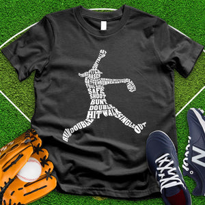 Softball player Typography Tee