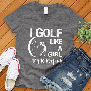 Golf Like A Girl V-Neck Tee