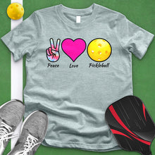 Load image into Gallery viewer, Peace Love Pickle Ball Tie Dye Tee
