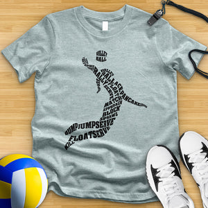 Volleyball Player Typography Tee