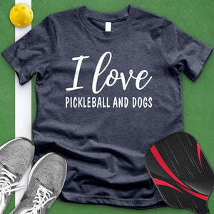 I Love Pickleball And Dogs Tee