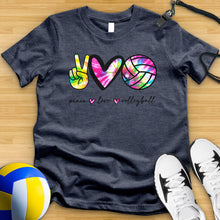 Load image into Gallery viewer, Peace Love Volleyball Tie Dye Tee
