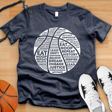 Load image into Gallery viewer, Basketball Game Ball Typography Tee
