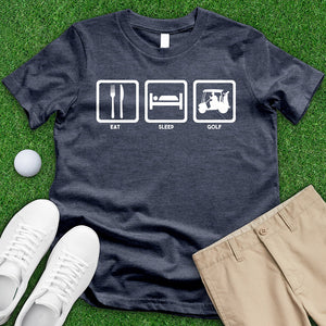 Eat Sleep Golf Square Tee