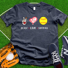 Load image into Gallery viewer, Peace Love Soft Ball Tee
