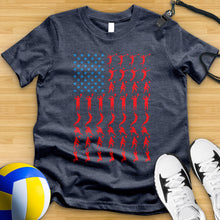 Load image into Gallery viewer, Volleyball Player American Flag Tee
