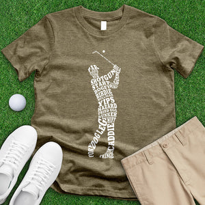 Men's Golfer Typography Tee