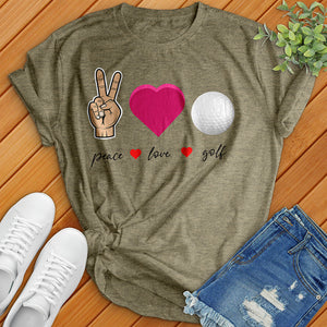 Peace Love Golf Tee