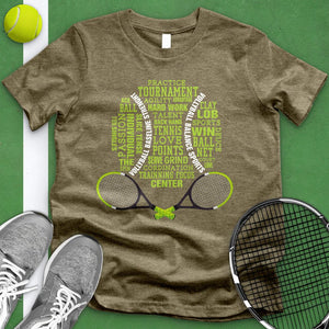 Tennis Typography Crossed Racket Tee