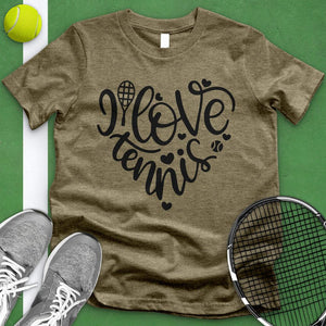 I Love Tennis Heart Tee