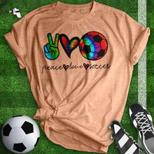 Load image into Gallery viewer, Peace Love Soccer Tee
