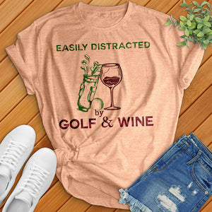 Easily Distracted By Golf Wine Tee