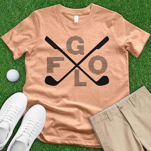 Faded GOLF Crossed Clubs Tee