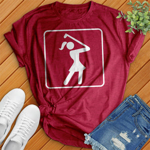 Women Golfer Icon Tee