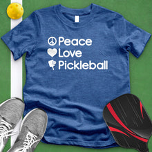 Load image into Gallery viewer, Peace Love Pickleball White Tee
