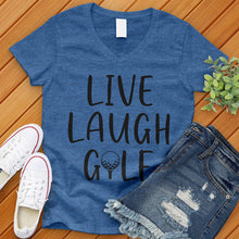 Load image into Gallery viewer, Live Laugh Golf V-Neck Tee
