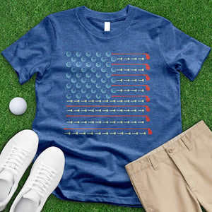 Golfers American Flag Tee