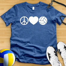 Load image into Gallery viewer, Peace Love Volleyball Tee
