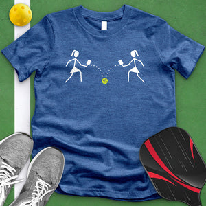 2 Girl Pickleball Players Tee