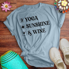 Load image into Gallery viewer, Yoga Sunshine Wine Tee
