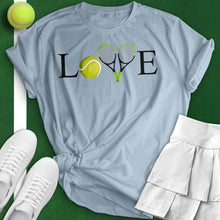 Load image into Gallery viewer, Love Tennis Crossed Racket Tee
