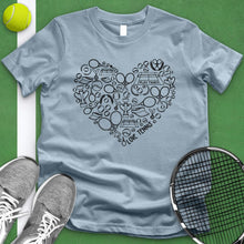 Load image into Gallery viewer, Tennis Variety Equipment Heart Tee
