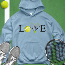 Load image into Gallery viewer, Love Tennis Crossed Racket Hoodie
