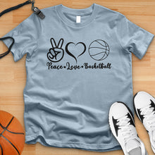 Load image into Gallery viewer, Peace Love basketball Plain Tee
