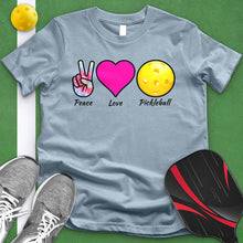 Load image into Gallery viewer, Peace Love Pickle Ball Tie Dye Tee
