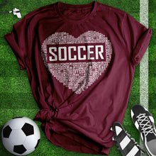 Load image into Gallery viewer, Soccer Heart Typography Tee
