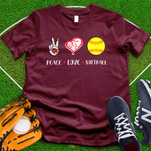 Load image into Gallery viewer, Peace Love Soft Ball Tee
