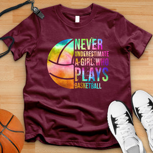 Never Underestimate Basketball Tie Dye Tee