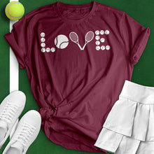 Load image into Gallery viewer, Love Tennis Ball And Racket Tee
