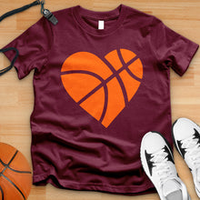 Load image into Gallery viewer, Basketball Orange Heart Tee
