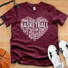 Load image into Gallery viewer, Basketball Heart Typography  Tee
