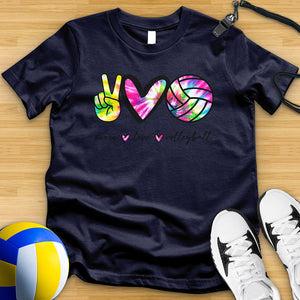 Peace Love Volleyball Tie Dye Tee