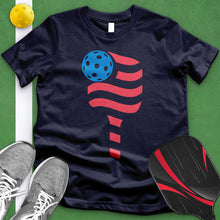 Load image into Gallery viewer, American Flag Pickleball Tee
