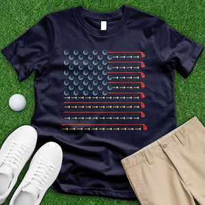 Golfers American Flag Tee