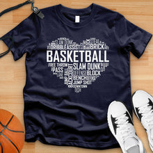 Load image into Gallery viewer, Basketball Heart Typography  Tee
