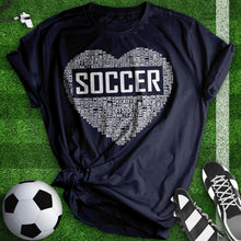 Load image into Gallery viewer, Soccer Heart Typography Tee
