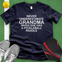 Load image into Gallery viewer, Never Underestimate A Grandma Pickleball Tee
