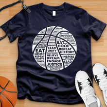 Load image into Gallery viewer, Basketball Game Ball Typography Tee
