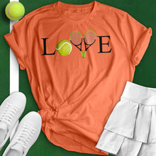 Load image into Gallery viewer, Love Tennis Crossed Racket Tee
