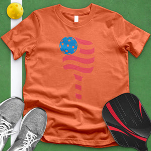 Pickle Ball Paddle Flag Tee