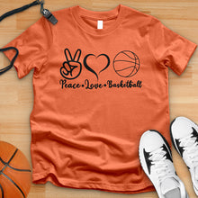 Load image into Gallery viewer, Peace Love basketball Plain Tee
