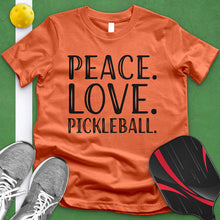 Load image into Gallery viewer, Peace Love Pickleball Tee
