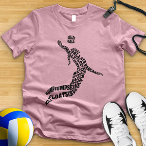 Volleyball Player Typography Tee